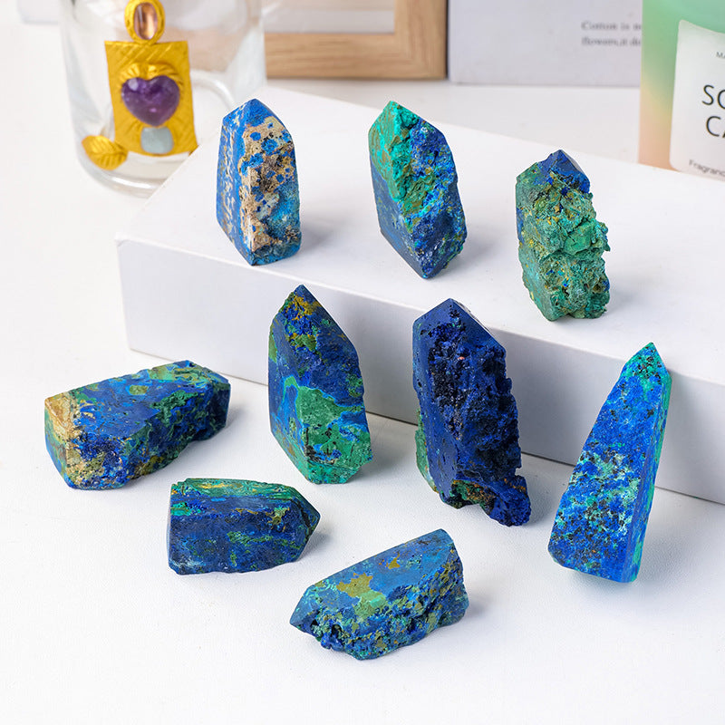 Azurite four-sided columns