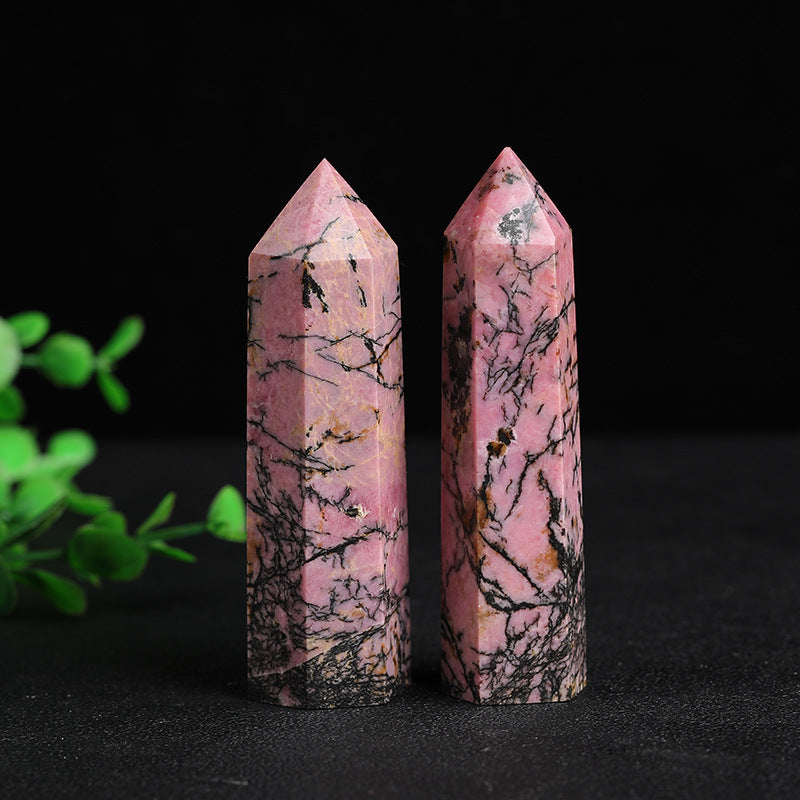 Natural Rhodonite Tower