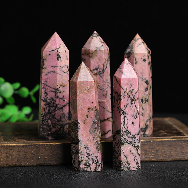 Natural Rhodonite Tower