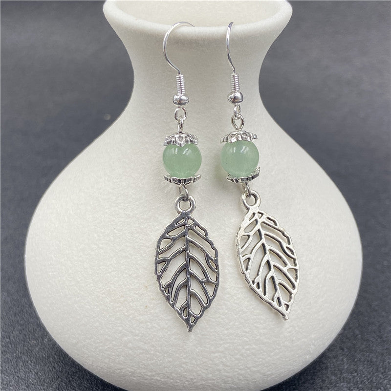 Crystal leaf earrings