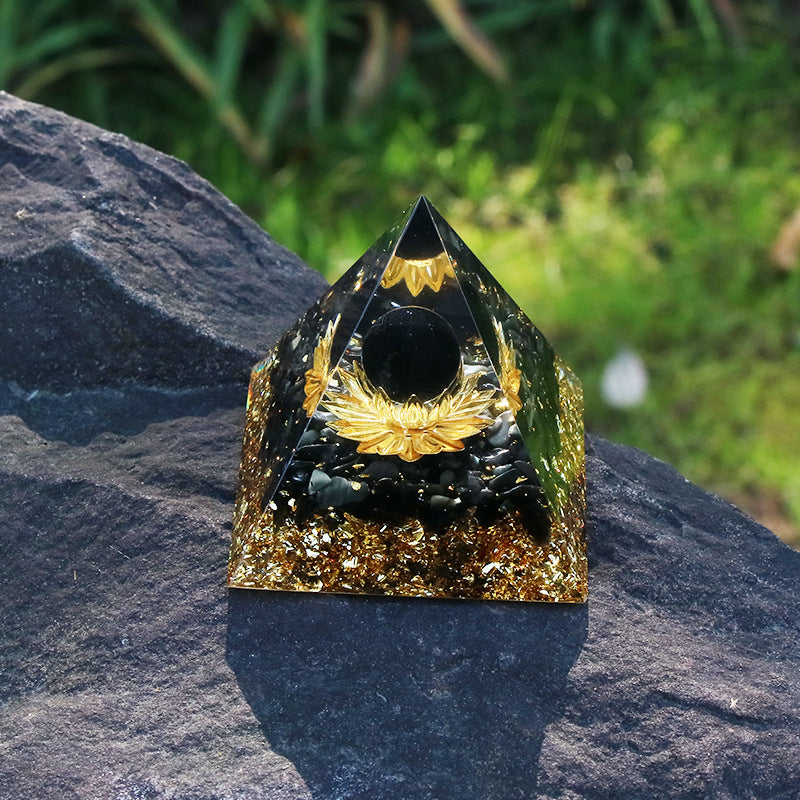 Crystal ball pyramid resin