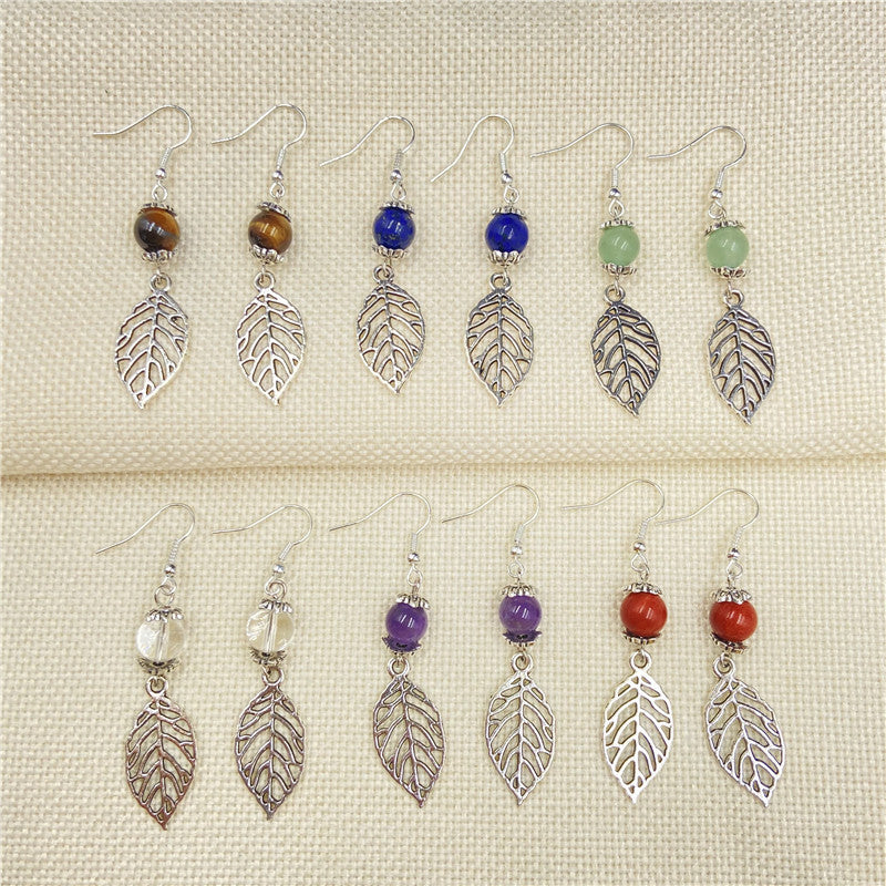 Crystal leaf earrings