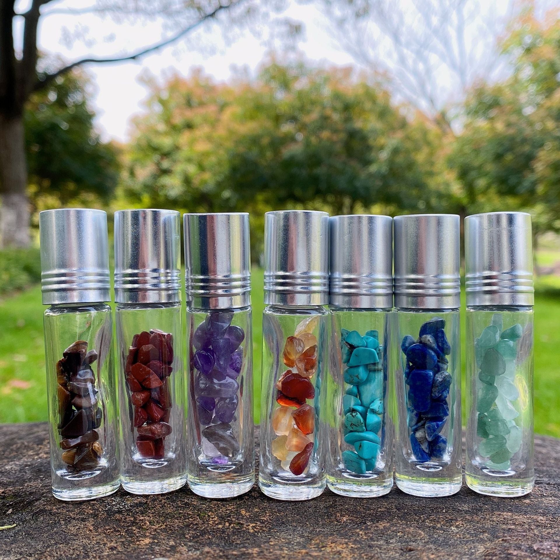 Seven Chakra Crystal Energy Bottle