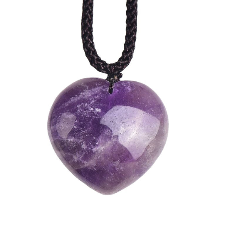 Natural Amethyst Heart Necklace