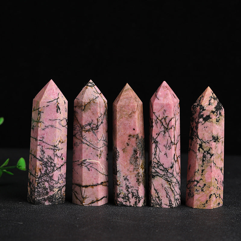 Natural Rhodonite Tower