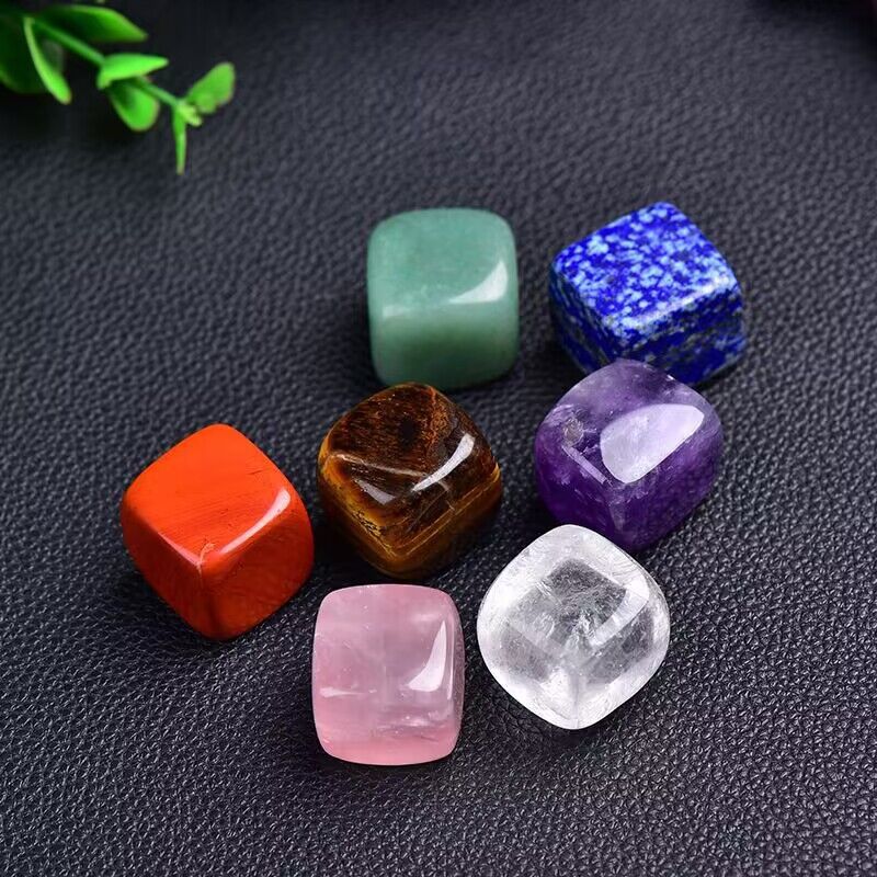 Natural Crystal Seven Charka Gem Gift Box Set