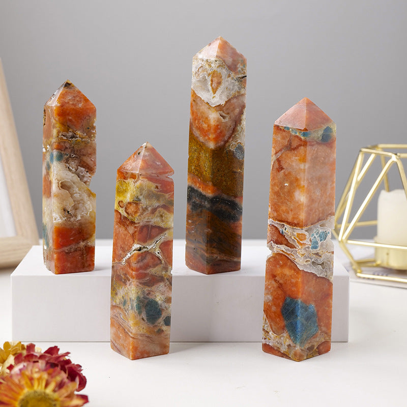 Sunstone & Apatite Symbiotic Pillars crystal