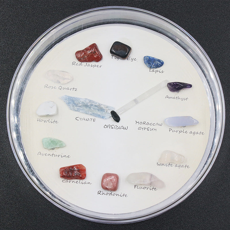 crystal agate stone clock