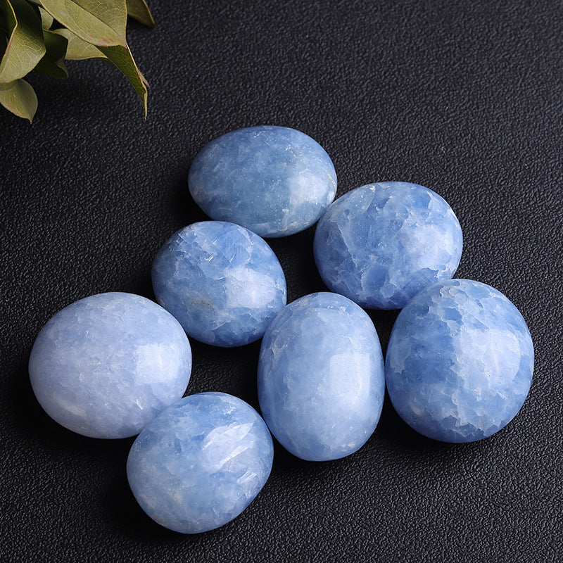 Natural Celestite Palm, Blue calcite