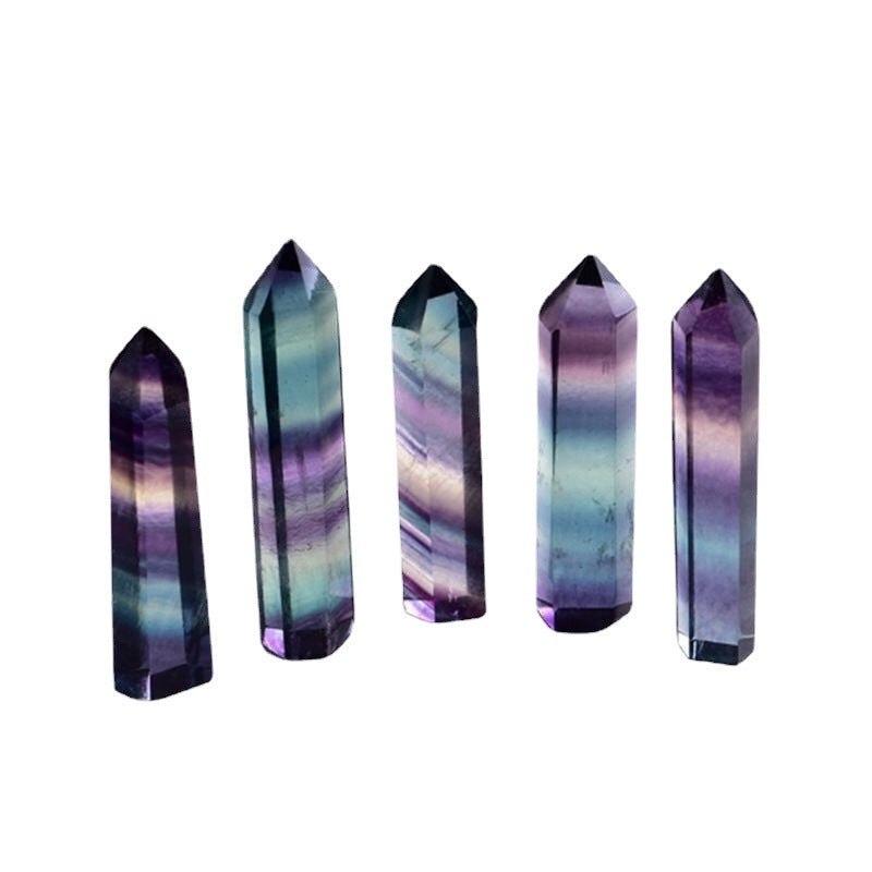 Natural Rainbow Fluorite Crystal Tower