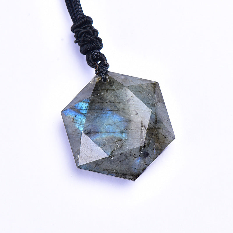 Natural Labradorite Six-Pointed Star Necklace