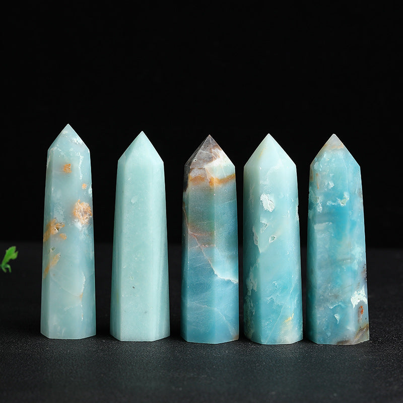 Natural Blue Amazon jasper tower