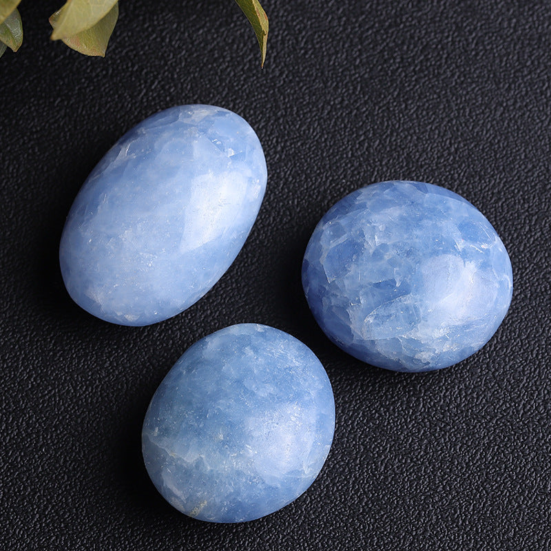 Natural Celestite Palm, Blue calcite