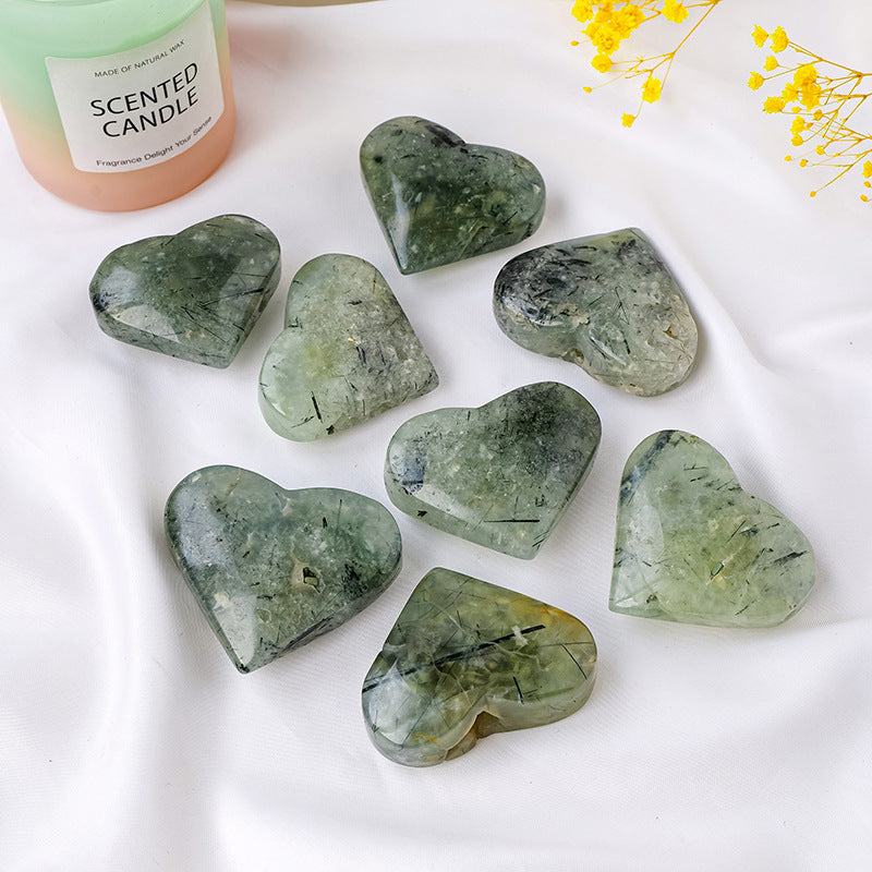 Natural Crystal Prehnite Heart