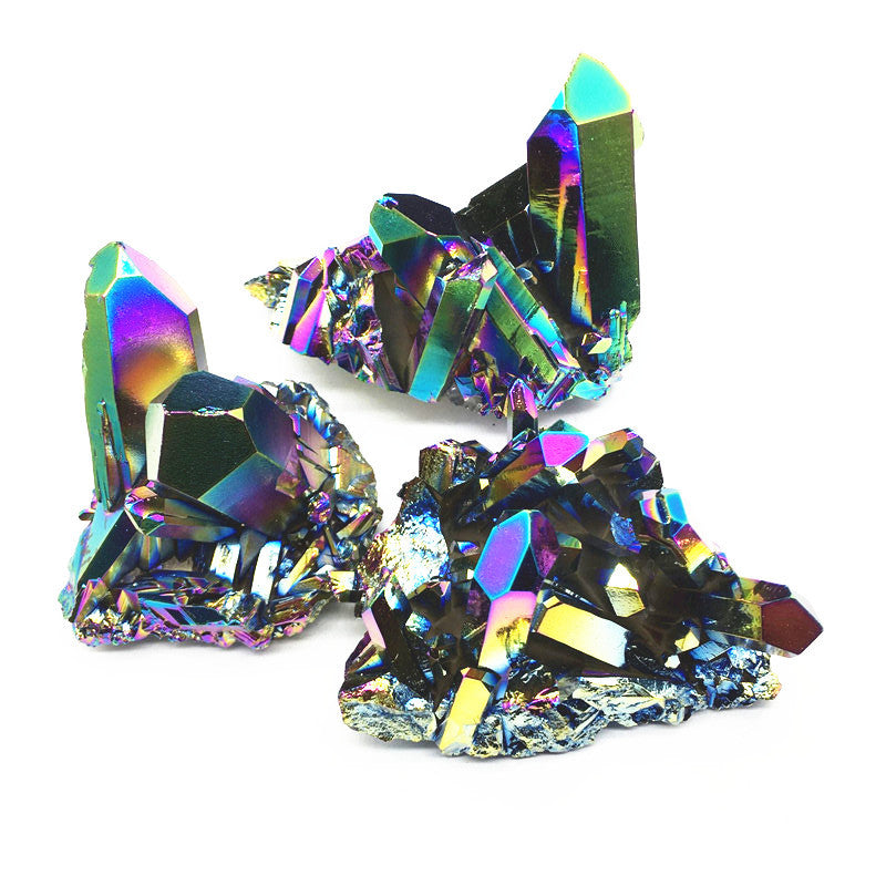 Natural Crystal Aura Seven Rainbow Colorful Crystal Cluster