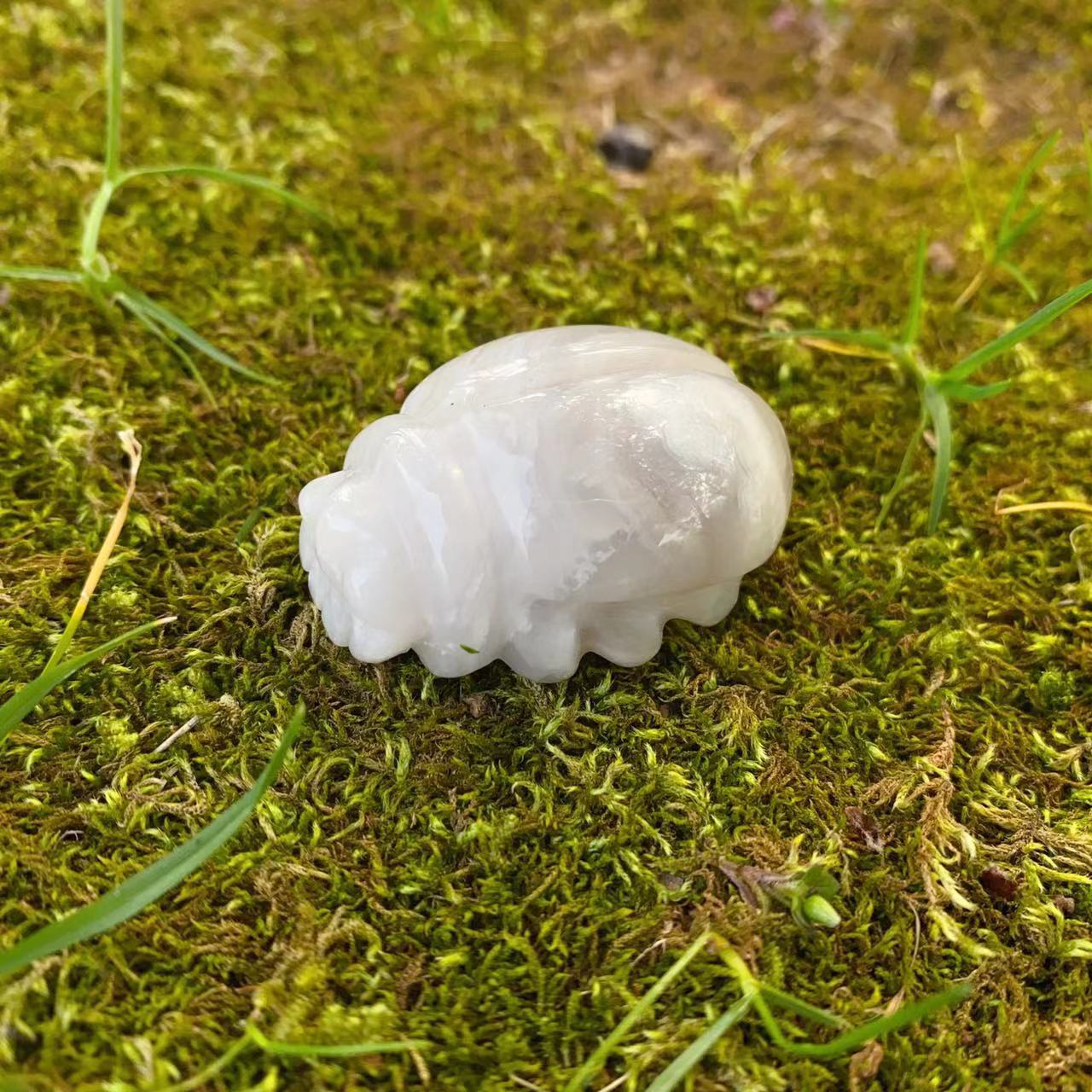 crystal stone carving beetle