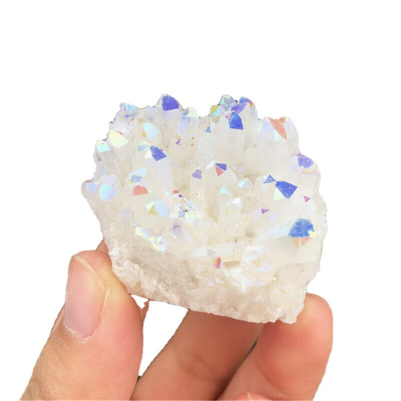 Natural aura crystal cluster