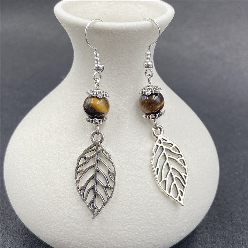 Crystal leaf earrings