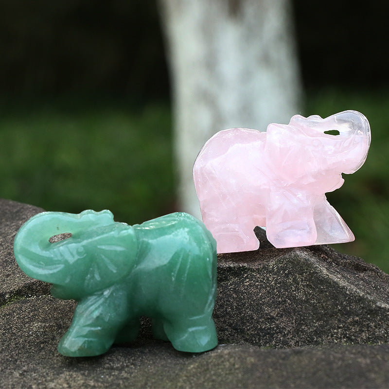 Natural crystal elephants