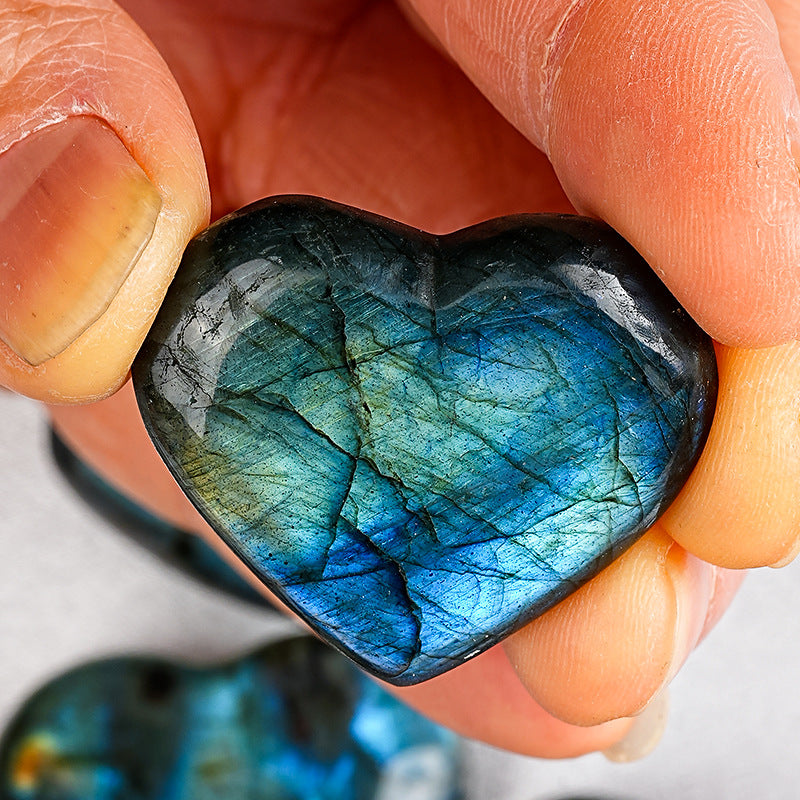 Natural Labradorite crystal heart shape