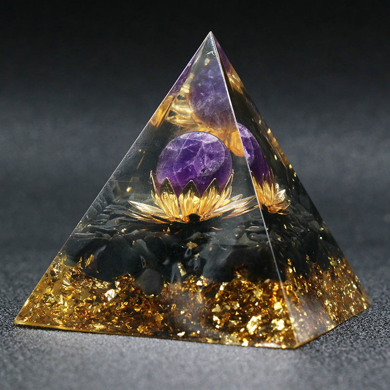 Crystal ball pyramid resin