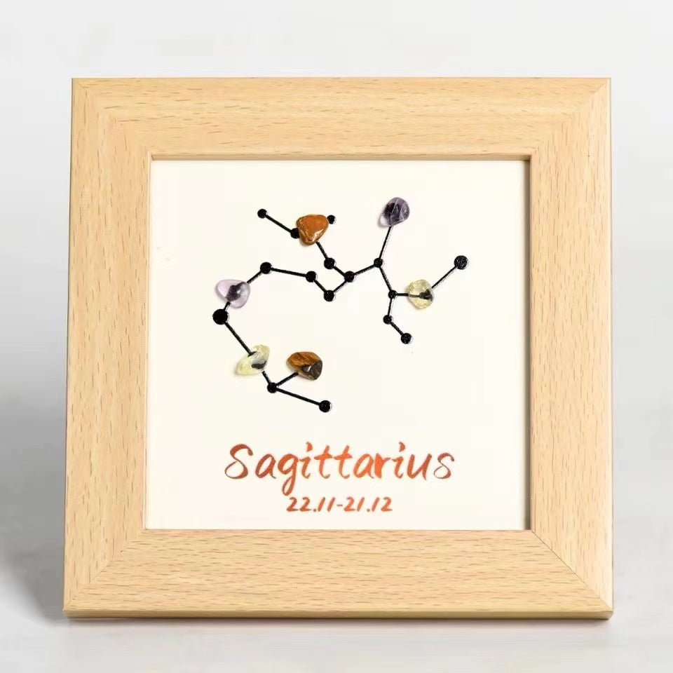 Twelve zodiac sign crystal picture frame