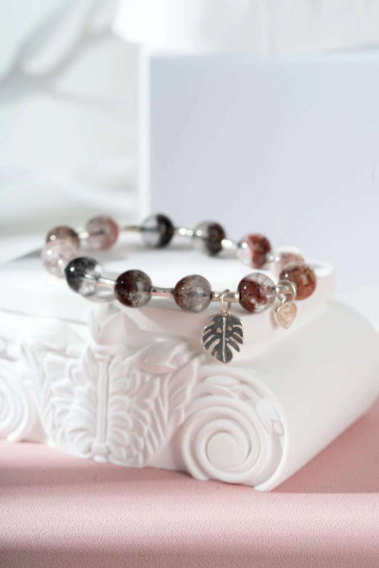 garden quartz & rutile silver bracelet