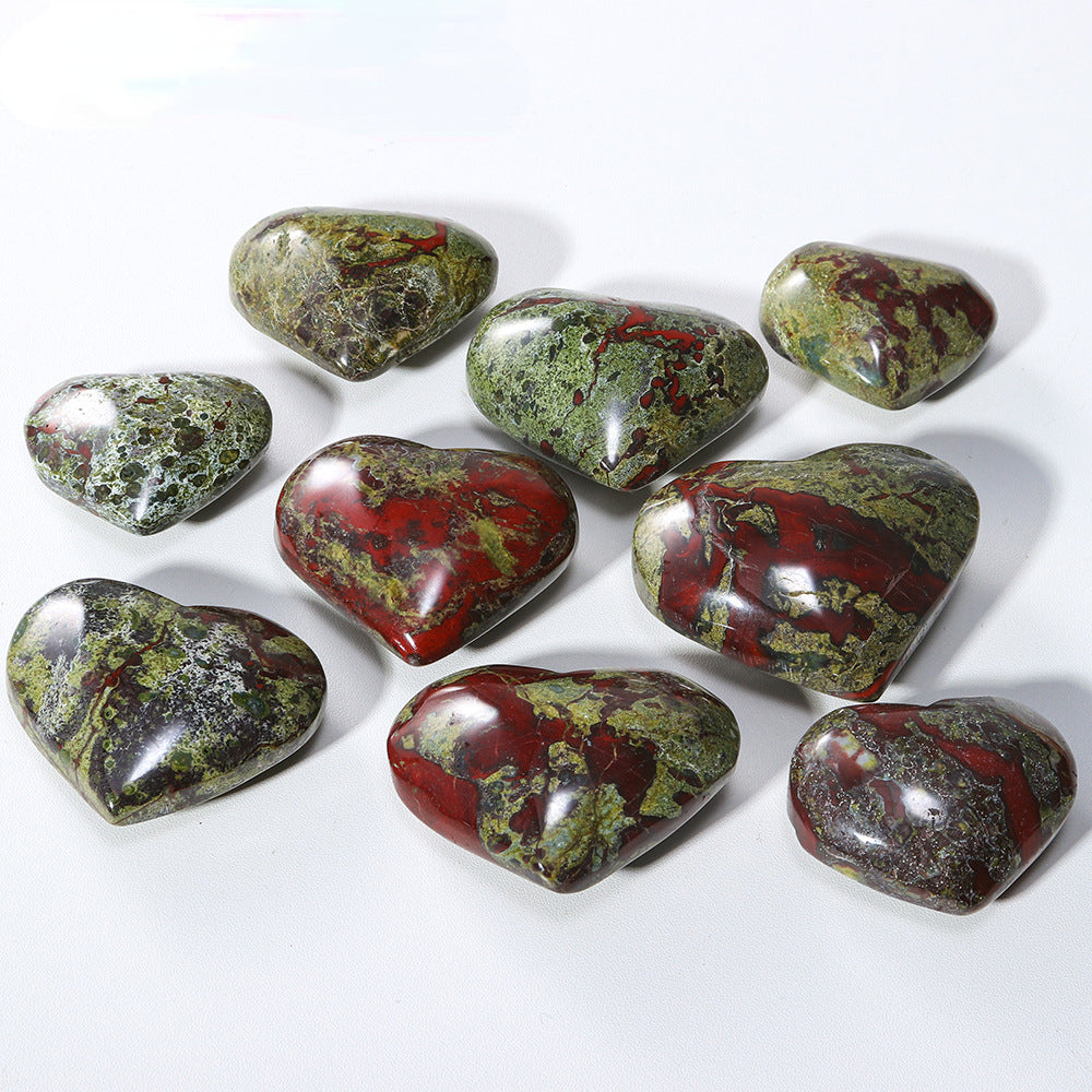 Natural Dragon Bloodstone  Heart