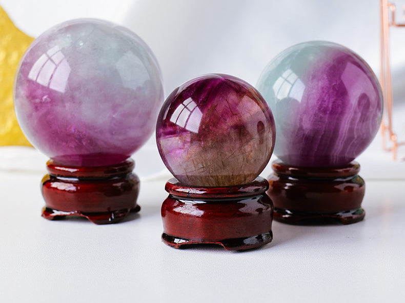 Natural Colorful Watermelon Fluorite Crystal Ball/sphere