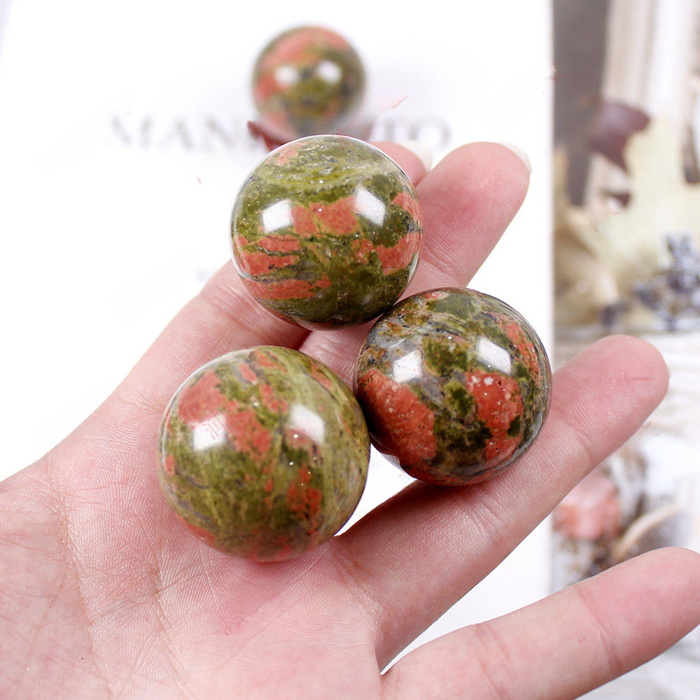 Natural Unakite stone ball/sphere