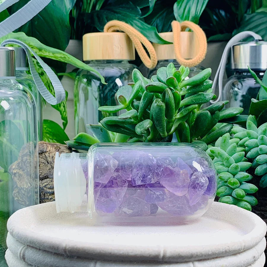 Amethyst Rough Gem Pod Water Bottle