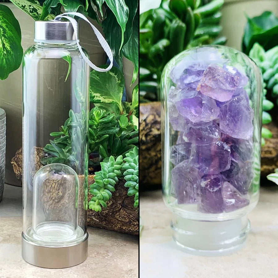 Amethyst Rough Gem Pod Water Bottle