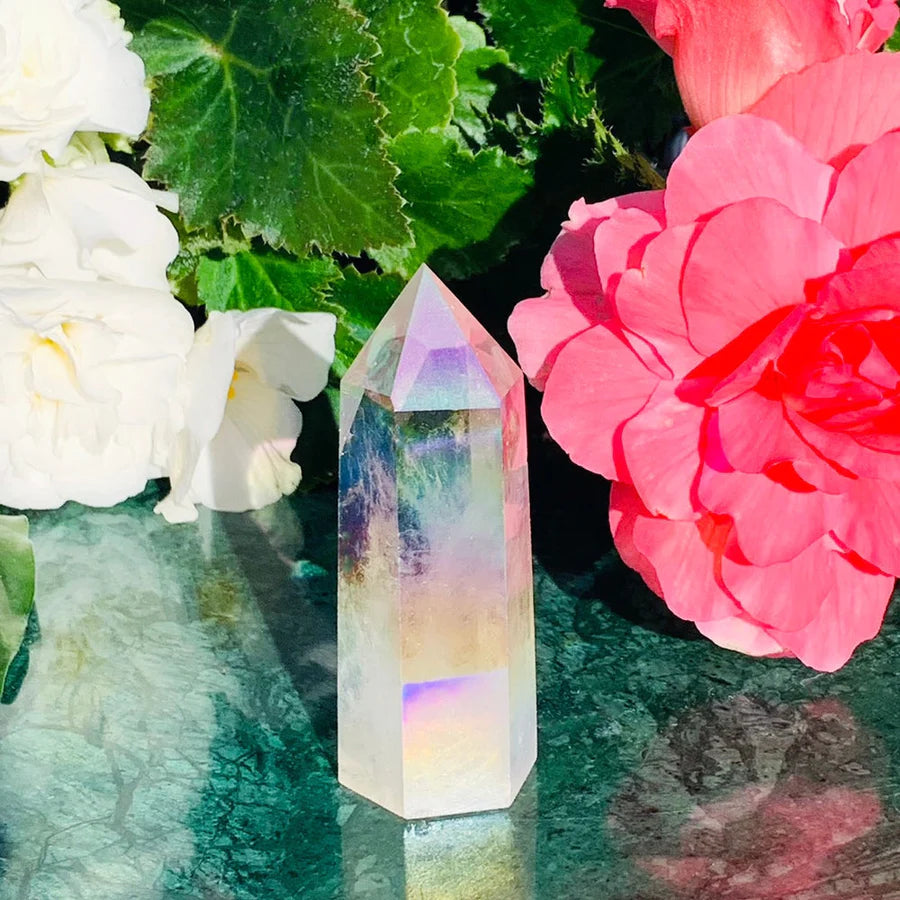 Angel Aura Quartz Crystal Point