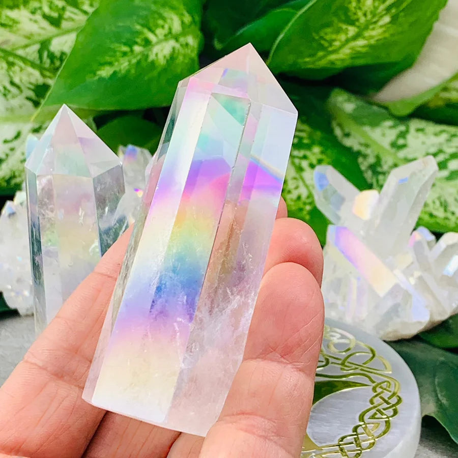 Angel Aura Quartz Crystal Point