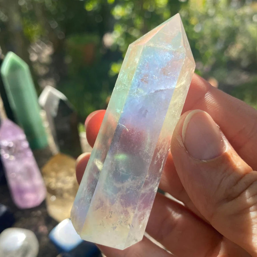 Angel Aura Quartz Crystal Point