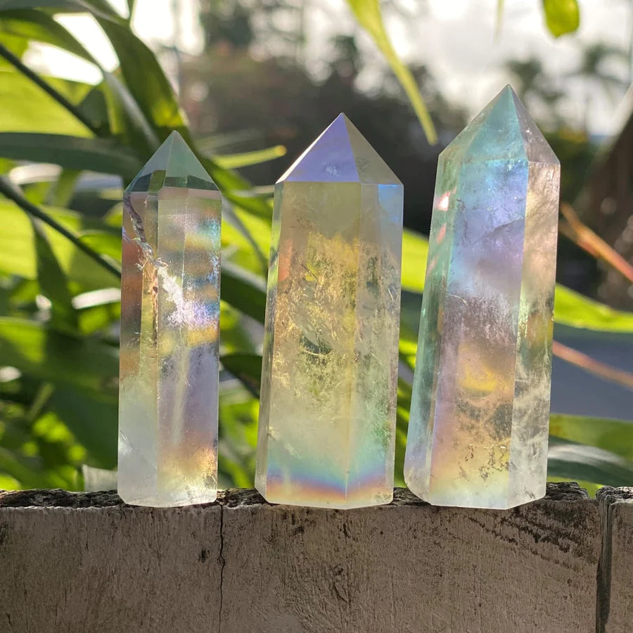 Angel Aura Quartz Crystal Point