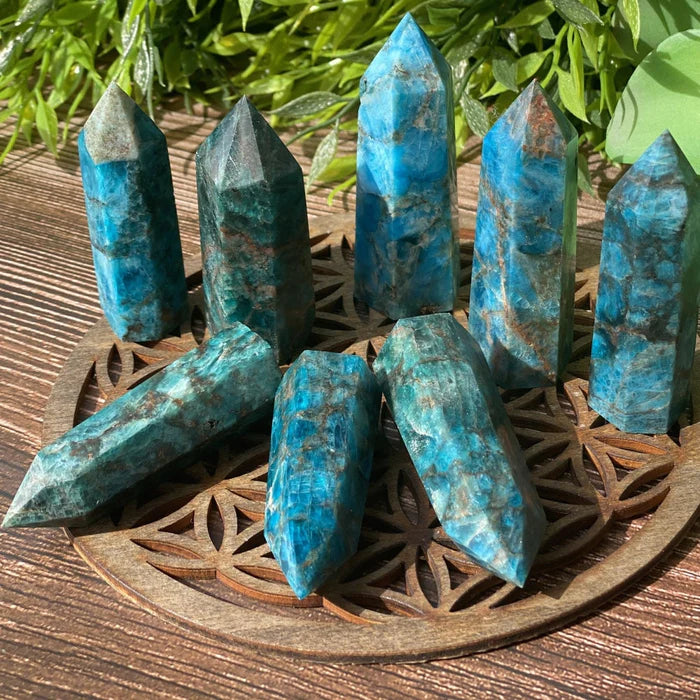 Blue apatite tower