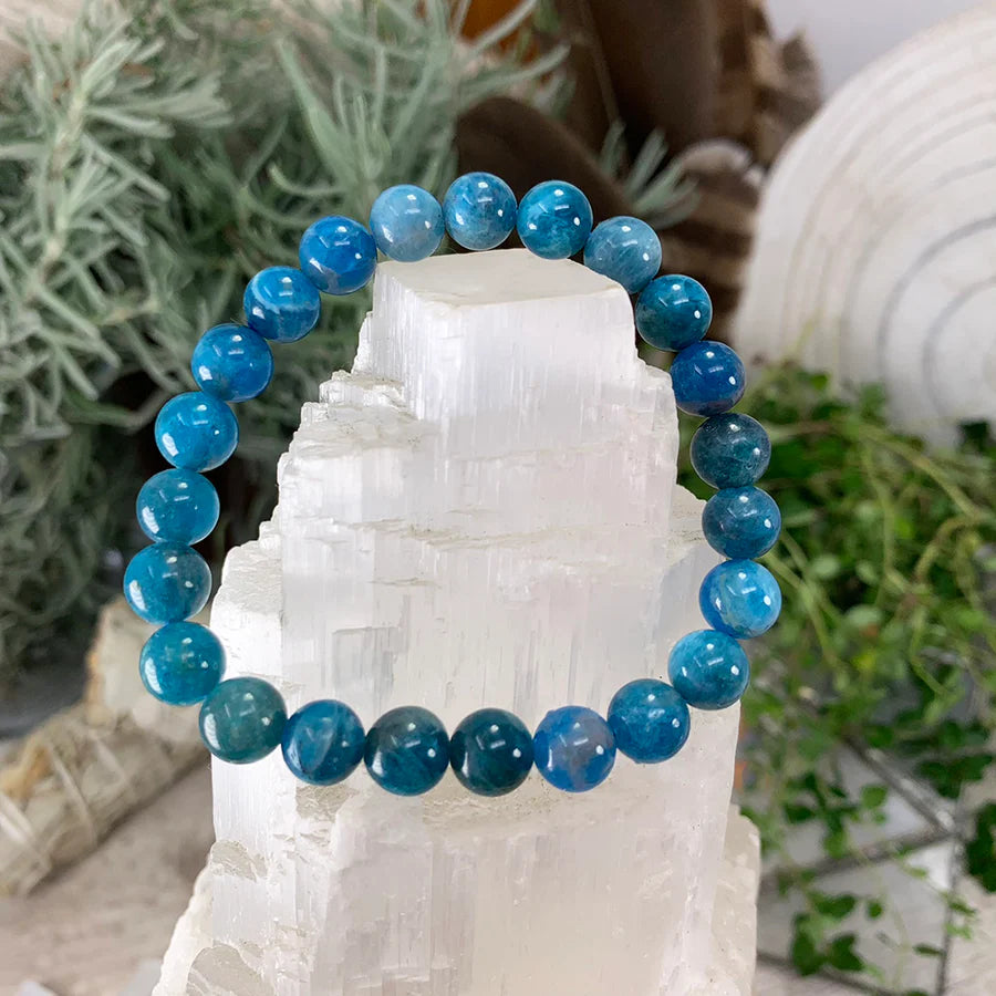 Mala Apatite Bracelet With Velvet Pouch