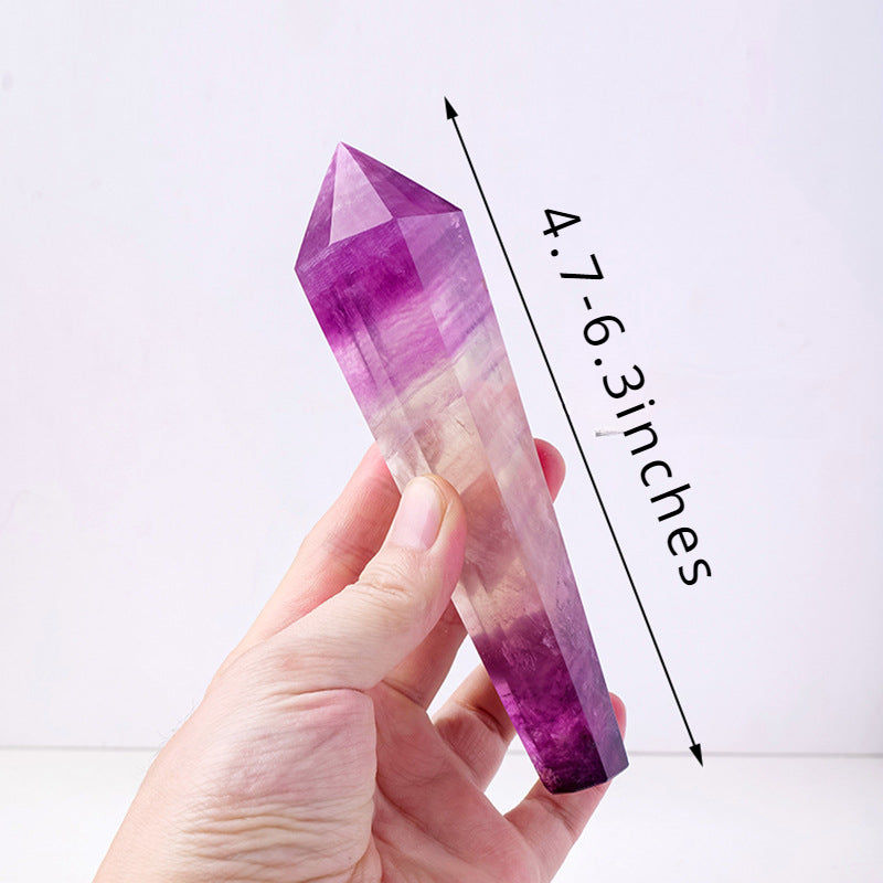 Rock crystal purple fluorite hexagonal prism