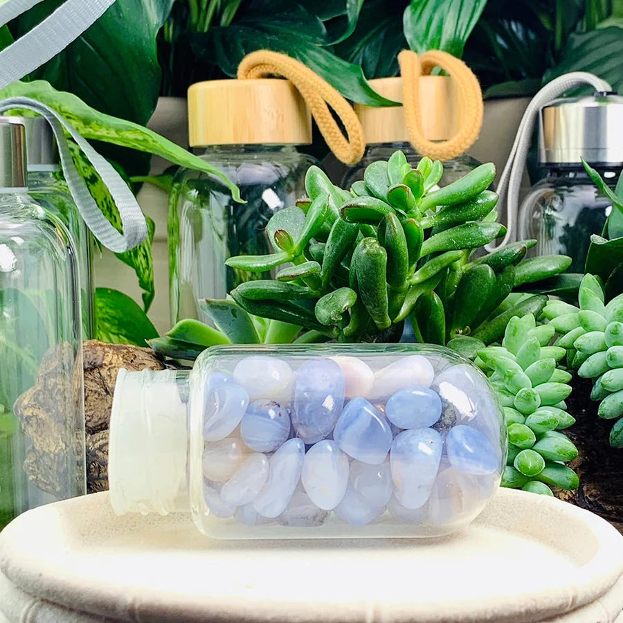 Blue Lace Agate Gem Pod Water Bottle