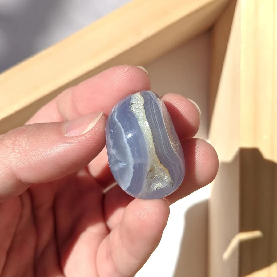 Blue Lace Agate Tumbled Stone