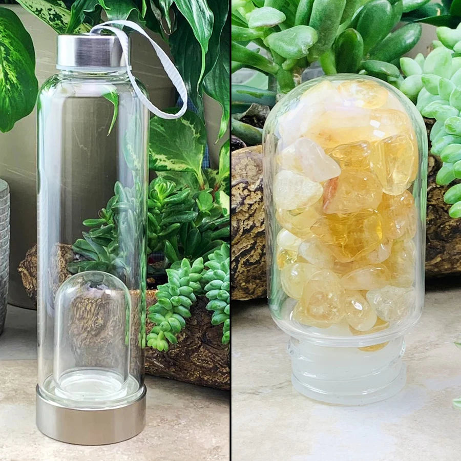 Brazilian Citrine Gem Pod Water Bottle