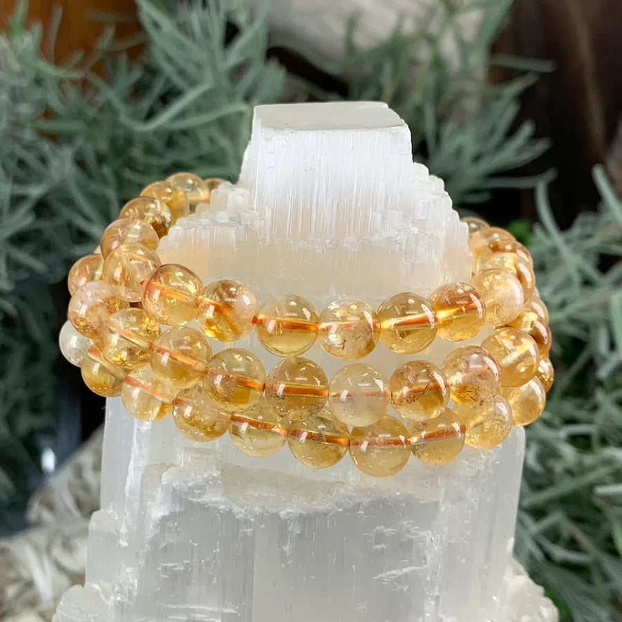 Mala Brazilian Citrine Bracelet With Velvet Pouch