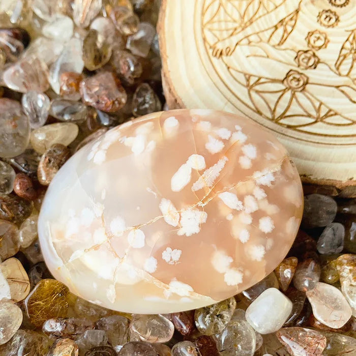 Cherry FlowerBlossom Agate Palmstone