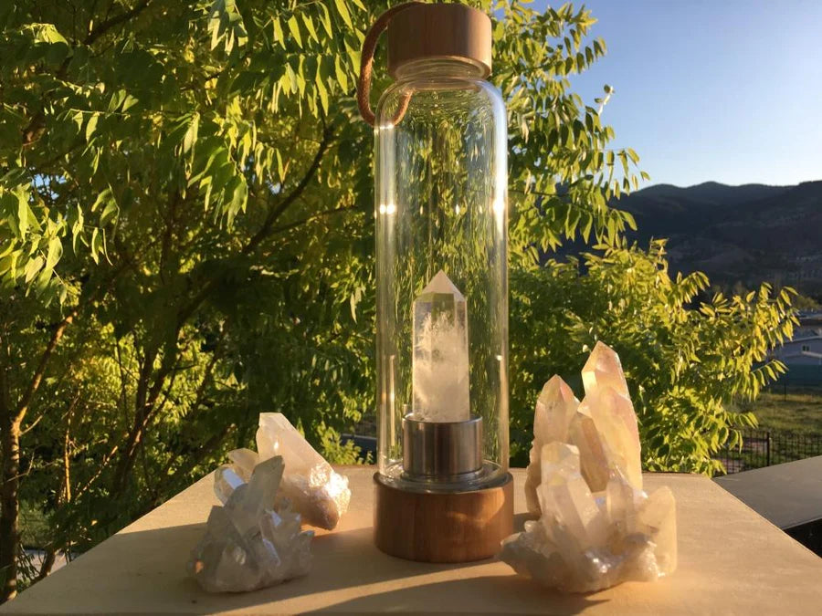 Crystal Wand Water Bottle + Protective Sleeve (Bamboo)