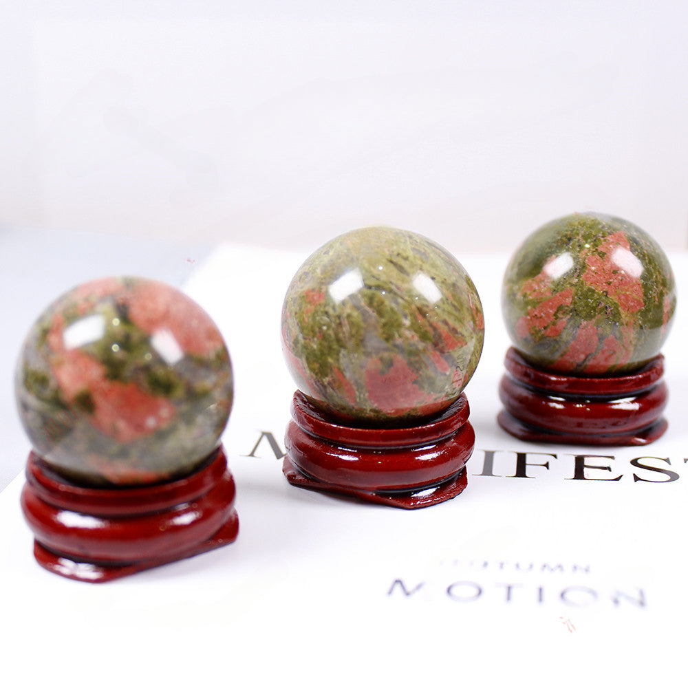 Natural Unakite stone ball/sphere