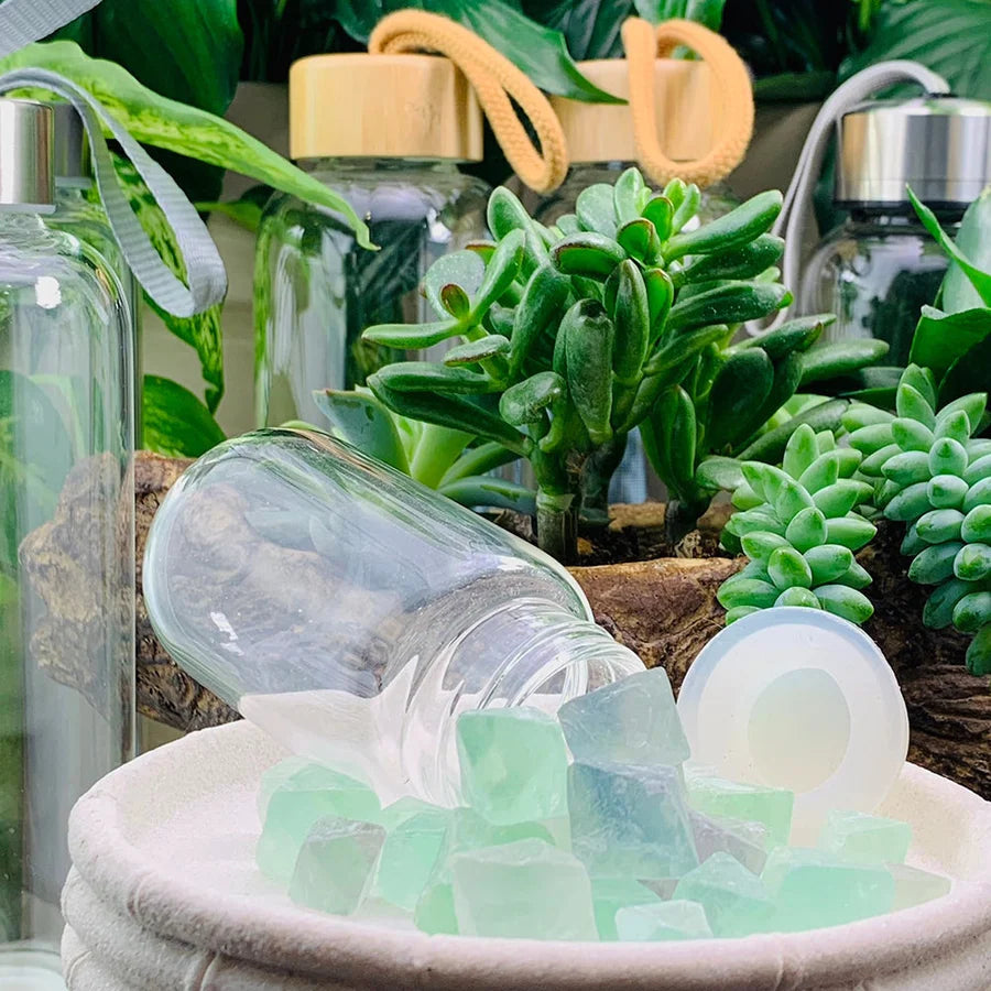 Green Fluorite Gem Pod Water Bottle