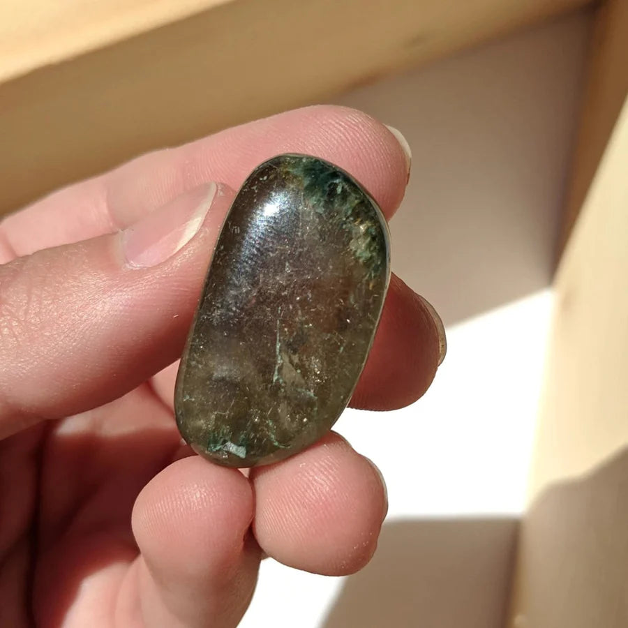 Green Hair Quartz Tumbled Stone