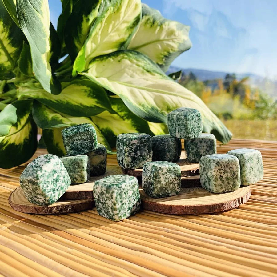 Green Spot Jasper Tumbled Cube