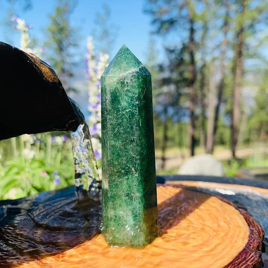 Green Strawberry Quartz Point